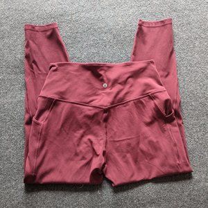 Lululemon Align pocket leggings - Size 12, 25" Inseam, Red Merlot